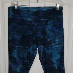 Z BY ZOBHA BLUE/BLACK/PURPLE YOGA CAPRI PANTS - LITTLE INSIDE POCKET - SZ M 8-10